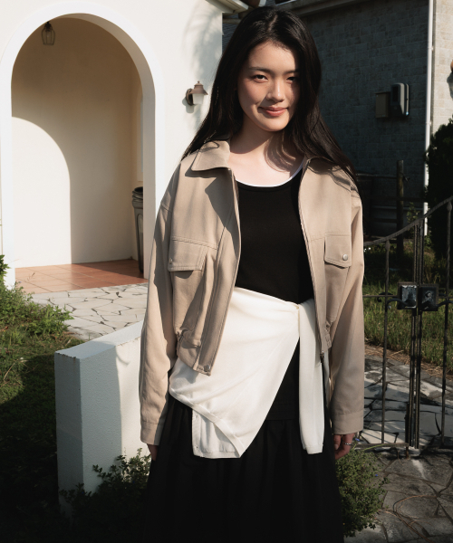 DEHEVE（デヘヴェ）の「Pocket Cotton Jumper [Beige]（その他アウター・レディース・Beige・FREE）」の8枚目の写真