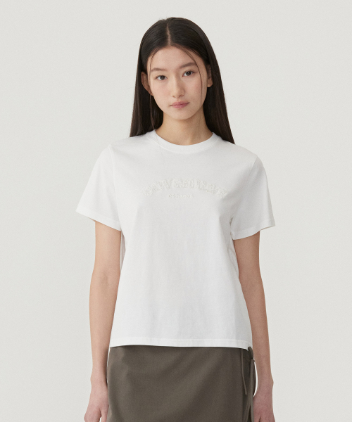 COVERNAT WOMAN(カバーナットウーマン)の「ウーマンレースアーチクーパーロゴTシャツホワイト(Tシャツ/カットソー・レディース・その他・LARGE/WS/WM)」の1枚目の写真