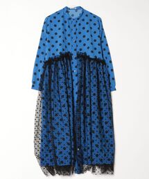 sandy（サンディー）の「ドットプリントレイヤードフリルワンピース（ワンピース）」