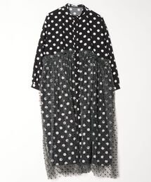 sandy（サンディー）の「ドットプリントレイヤードフリルワンピース（ワンピース）」