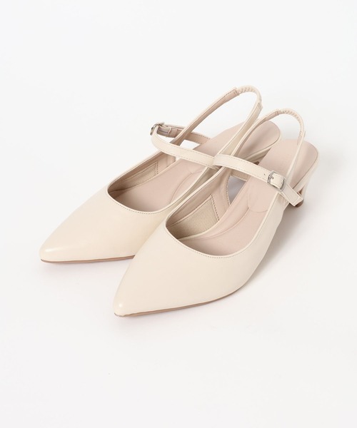 Andemiu（アンデミュウ）の「ポインテッドヒールミュール654747（パンプス・レディース・アイボリー/ブラック・LARGE/MEDIUM）」の3枚目の写真