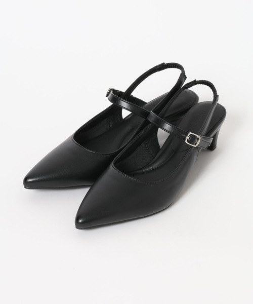 Andemiu（アンデミュウ）の「ポインテッドヒールミュール654747（パンプス・レディース・アイボリー/ブラック・LARGE/MEDIUM）」の4枚目の写真