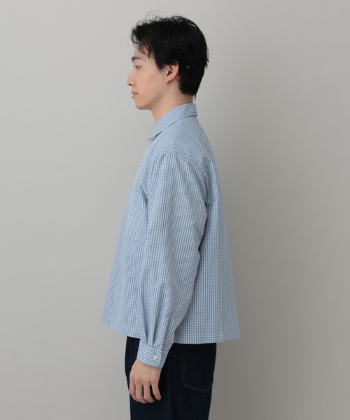 RAGEBLUE(レイジブルー)の「Cropped Check Shirt/ミニチェック柄クロップドシャツ(シャツ/ブラウス・メンズ・ネイビー/ライトブルー・LARGE/MEDIUM)」の15枚目の写真