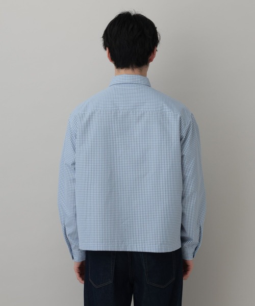 RAGEBLUE(レイジブルー)の「Cropped Check Shirt/ミニチェック柄クロップドシャツ(シャツ/ブラウス・メンズ・ネイビー/ライトブルー・LARGE/MEDIUM)」の16枚目の写真
