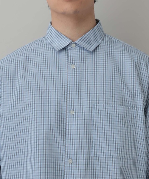 RAGEBLUE(レイジブルー)の「Cropped Check Shirt/ミニチェック柄クロップドシャツ(シャツ/ブラウス・メンズ・ネイビー/ライトブルー・LARGE/MEDIUM)」の18枚目の写真