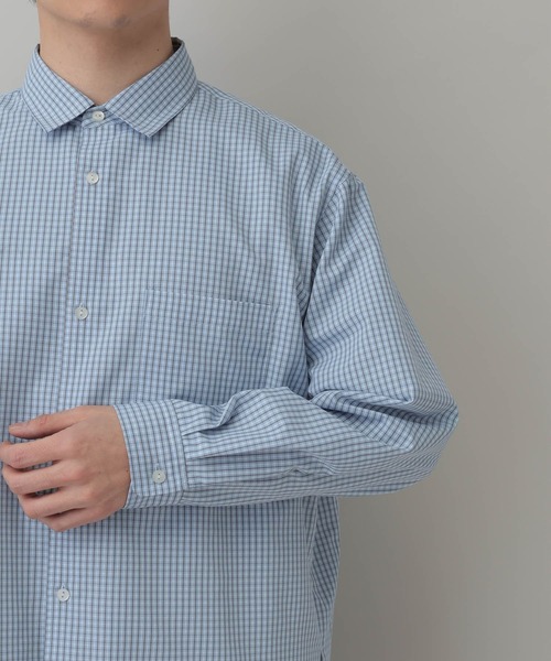 RAGEBLUE(レイジブルー)の「Cropped Check Shirt/ミニチェック柄クロップドシャツ(シャツ/ブラウス・メンズ・ネイビー/ライトブルー・LARGE/MEDIUM)」の19枚目の写真
