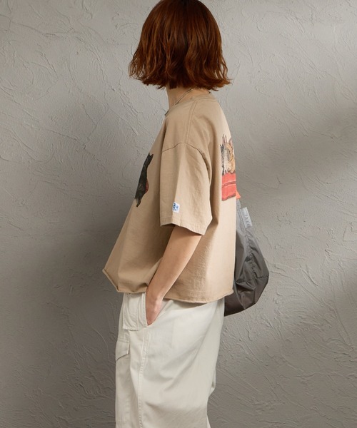 The Endless Summer（エンドレスサマー）の「[THE ENDLESS SUMMER/エンドレスサマー] 別注  4BUHIプリント カットオフTシャツ（Tシャツ/カットソー・レディース・ベージュ/ホワイト/グレー・F）」の20枚目の写真