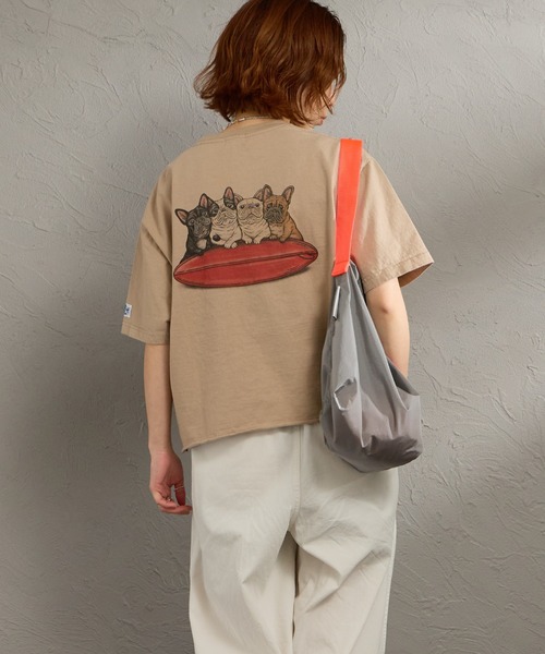 The Endless Summer（エンドレスサマー）の「[THE ENDLESS SUMMER/エンドレスサマー] 別注  4BUHIプリント カットオフTシャツ（Tシャツ/カットソー・レディース・ベージュ/ホワイト/グレー・F）」の21枚目の写真