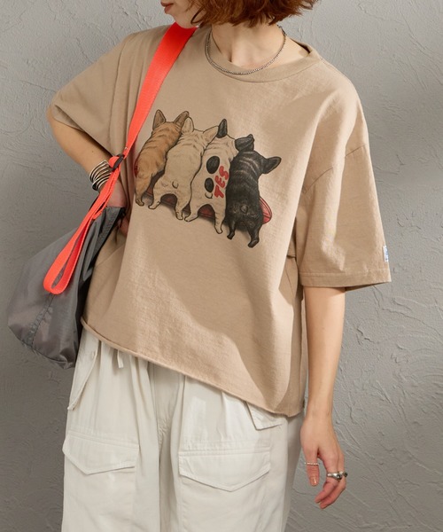 The Endless Summer（エンドレスサマー）の「[THE ENDLESS SUMMER/エンドレスサマー] 別注  4BUHIプリント カットオフTシャツ（Tシャツ/カットソー・レディース・ベージュ/ホワイト/グレー・F）」の18枚目の写真