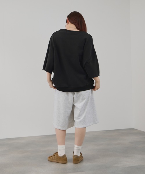 DISCUS（ディスカス）の「DISCUS カレッジロゴプリントワイドスウェットTシャツ（Tシャツ/カットソー・レディース・サックスブルー/ブラック/杢グレー・M）」の6枚目の写真