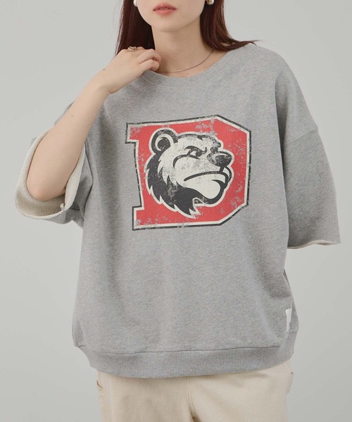 DISCUS（ディスカス）の「DISCUS カレッジロゴプリントワイドスウェットTシャツ（Tシャツ/カットソー・レディース・サックスブルー/ブラック/杢グレー・M）」の7枚目の写真