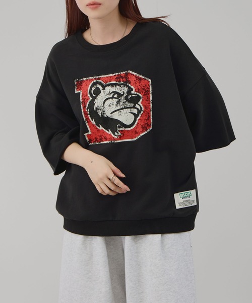 DISCUS（ディスカス）の「DISCUS カレッジロゴプリントワイドスウェットTシャツ（Tシャツ/カットソー・レディース・サックスブルー/ブラック/杢グレー・M）」の21枚目の写真