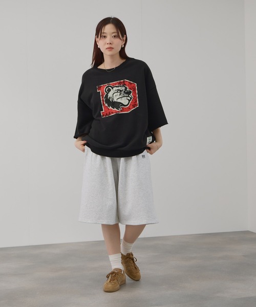 DISCUS（ディスカス）の「DISCUS カレッジロゴプリントワイドスウェットTシャツ（Tシャツ/カットソー・レディース・サックスブルー/ブラック/杢グレー・M）」の22枚目の写真