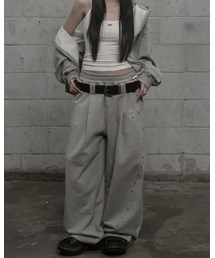 KHAKIPOINT | Steel Stud Sweat Pants (gray)(スウェットパンツ)