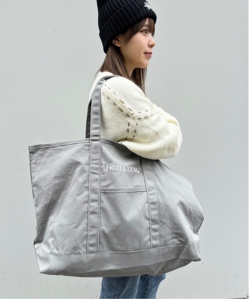 FRUIT OF THE LOOM(フルーツオブザルーム)の「FRUIT OF THE LOOM / FTL EX CANVAS BIG TOTE BAG / 81634700(トートバッグ・レディース・ピンク/ホワイト/グリーン/グレー/イエロー・ONESIZE)」の10枚目の写真