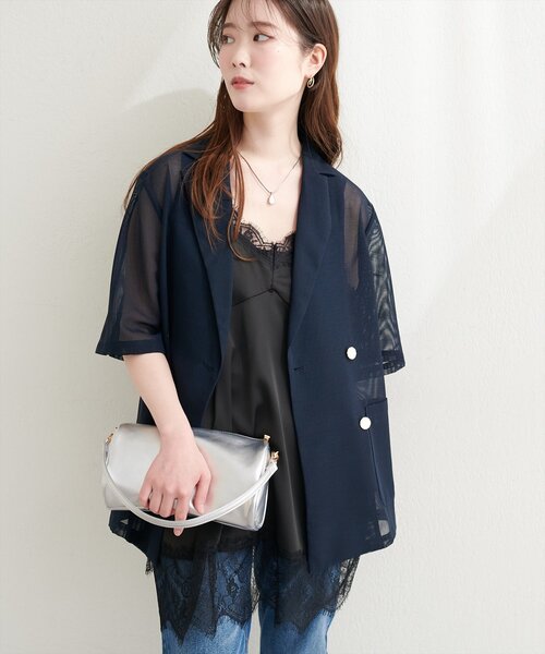 natural couture(ナチュラルクチュール)の「レースキャミ(シャツ/ブラウス・レディース・ブラック/オフホワイト/ドット・FREE)」の17枚目の写真