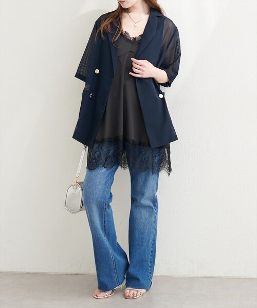 natural couture(ナチュラルクチュール)の「レースキャミ(シャツ/ブラウス・レディース・ブラック/オフホワイト/ドット・FREE)」の16枚目の写真
