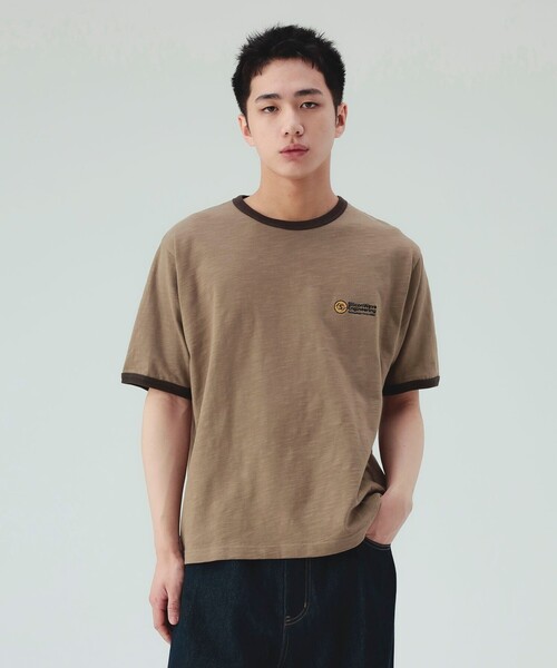 BEAMS HEART（ビームスハート）の「【7/16値下げ】モダン配色 リンガー Tシャツ（ユニセックス）（Tシャツ/カットソー・メンズ・チャコールグレー/ブラウン・SMALL/MEDIUM/LARGE）」の3枚目の写真