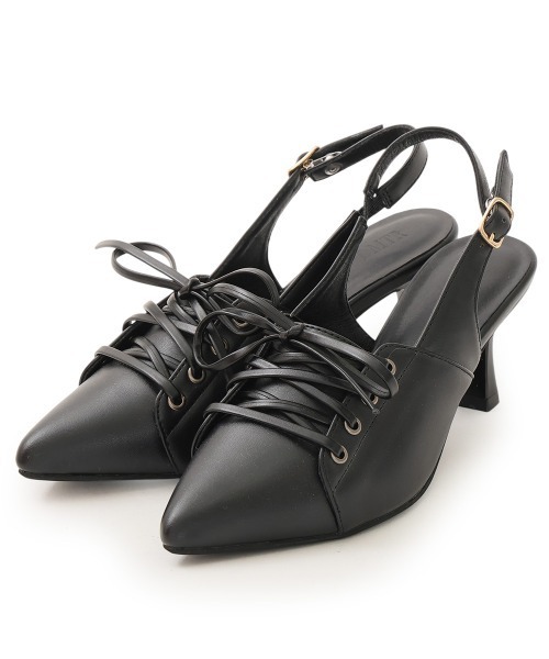 DEMETER(デメテル)の「ポインテッドトゥ レースアップ バックストラップ パンプス(パンプス・レディース・ブラック/ホワイト・LL/L/M/S)」の15枚目の写真