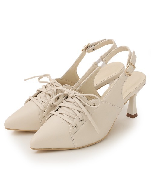 DEMETER(デメテル)の「ポインテッドトゥ レースアップ バックストラップ パンプス(パンプス・レディース・ブラック/ホワイト・LL/L/M/S)」の16枚目の写真