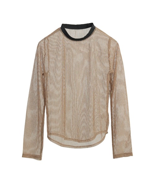 Fashion Letter(ファッションレター)の「コードメッシュ ロングスリーブTシャツ(Tシャツ/カットソー・レディース・ブラウン/ブラック/ベージュ・M)」の11枚目の写真