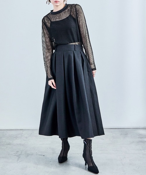 Fashion Letter(ファッションレター)の「コードメッシュ ロングスリーブTシャツ(Tシャツ/カットソー・レディース・ブラウン/ブラック/ベージュ・M)」の13枚目の写真