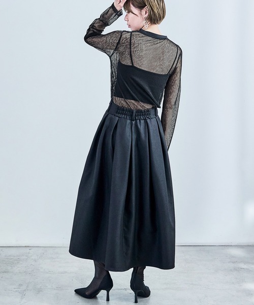 Fashion Letter(ファッションレター)の「コードメッシュ ロングスリーブTシャツ(Tシャツ/カットソー・レディース・ブラウン/ブラック/ベージュ・M)」の18枚目の写真