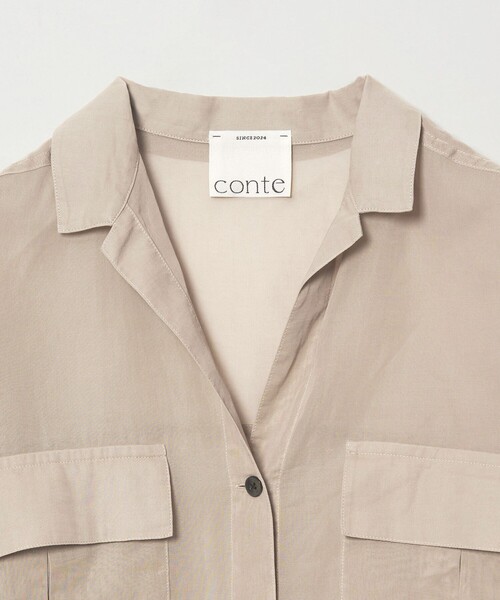 conte（コンテ）の「＜conte＞コットン シアー サファリシャツ（シャツ