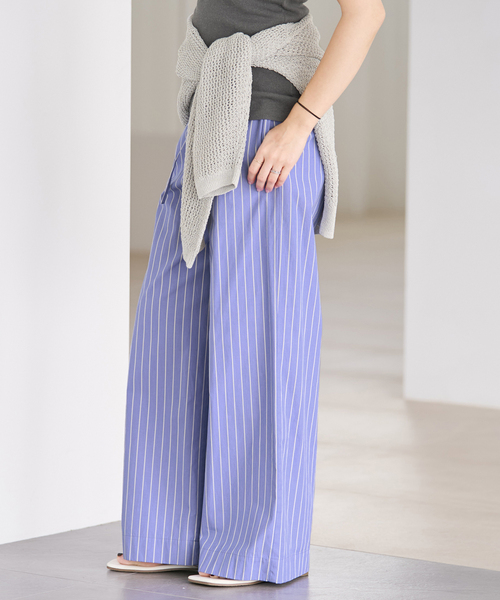 plage(プラージュ)の「Stripe PJ パンツ(その他パンツ・レディース・サックスブルー/ブラウン・FREE)」の3枚目の写真