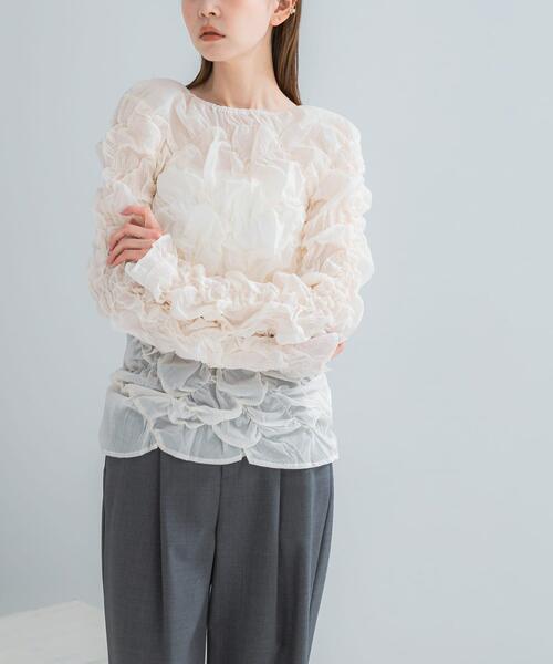 URBAN RESEARCH ROSSO WOMEN（アーバンリサーチ　ロッソ）の「Mewl　シャーリング トップス（その他トップス・レディース・ブラック/オフホワイト・FREE）」の12枚目の写真