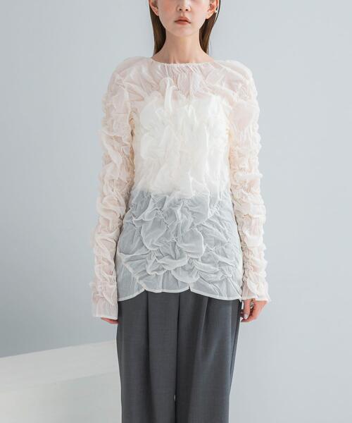 URBAN RESEARCH ROSSO WOMEN（アーバンリサーチ　ロッソ）の「Mewl　シャーリング トップス（その他トップス・レディース・ブラック/オフホワイト・FREE）」の14枚目の写真