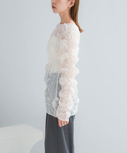 URBAN RESEARCH ROSSO WOMEN（アーバンリサーチ　ロッソ）の「Mewl　シャーリング トップス（その他トップス・レディース・ブラック/オフホワイト・FREE）」の3枚目の写真