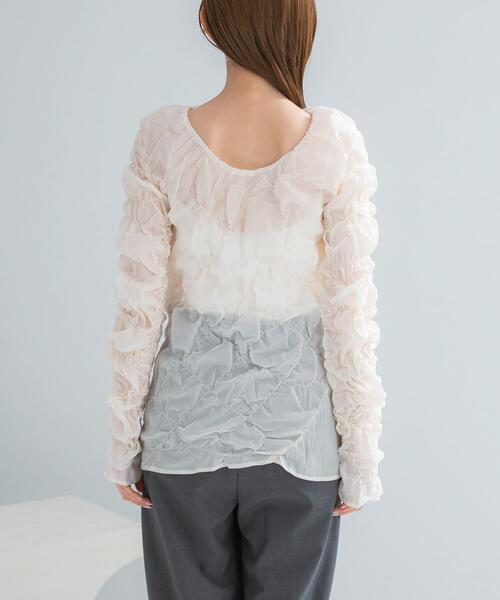 URBAN RESEARCH ROSSO WOMEN（アーバンリサーチ　ロッソ）の「Mewl　シャーリング トップス（その他トップス・レディース・ブラック/オフホワイト・FREE）」の4枚目の写真