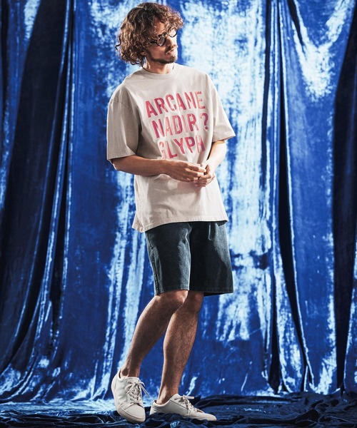 ANGENEHM(アンゲネーム)の「mt10439- Vintage Pigment Logo Printed T-shirt プリントTシャツ(AG06-011scg)(Tシャツ/カットソー・メンズ・ブラック/グリーン/レッド系その他/キナリ・L/M/S)」の8枚目の写真