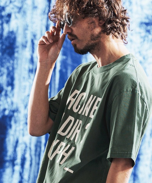 ANGENEHM(アンゲネーム)の「mt10439- Vintage Pigment Logo Printed T-shirt プリントTシャツ(AG06-011scg)(Tシャツ/カットソー・メンズ・ブラック/グリーン/レッド系その他/キナリ・L/M/S)」の12枚目の写真