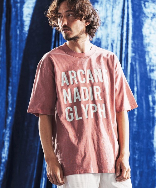 ANGENEHM(アンゲネーム)の「mt10439- Vintage Pigment Logo Printed T-shirt プリントTシャツ(AG06-011scg)(Tシャツ/カットソー・メンズ・ブラック/グリーン/レッド系その他/キナリ・L/M/S)」の20枚目の写真