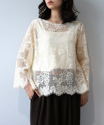 【M/L】メッシュレースプルオーバー