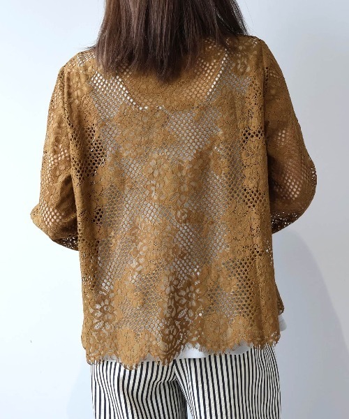 leswel（レスウェル）の「【M/L】メッシュレースプルオーバー（シャツ/ブラウス・レディース・ブラウン/ブラック/クリーム・M/L）」の16枚目の写真
