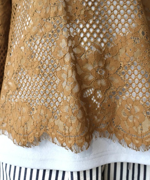 leswel（レスウェル）の「【M/L】メッシュレースプルオーバー（シャツ/ブラウス・レディース・ブラウン/ブラック/クリーム・M/L）」の17枚目の写真
