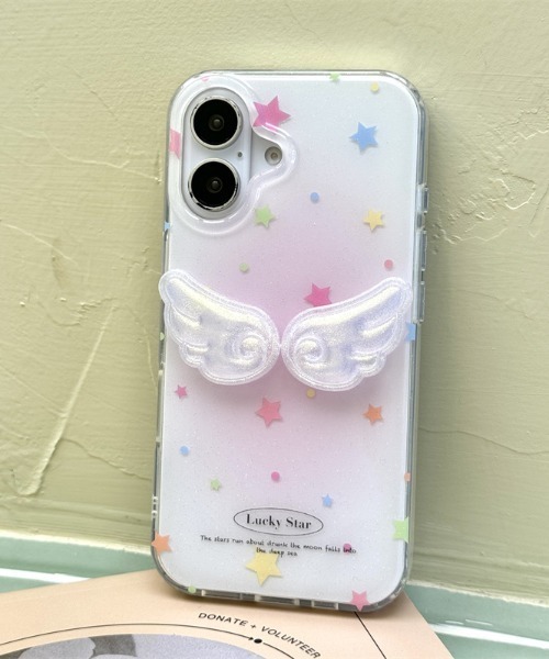 エンジェルウィング グラデーション ラメ入り iPhone ケース 13/14.15