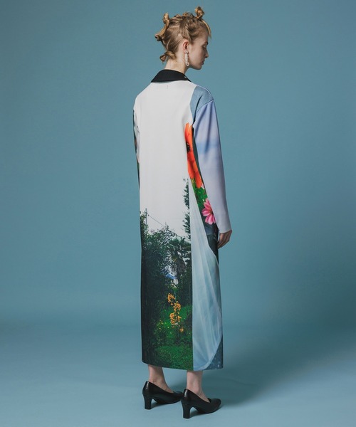 NON TOKYO（ノントーキョー）の「PRINT RIB L/S ONE-PIECE（ワンピース・レディース・チャコール/マルチ・1/2）」の8枚目の写真