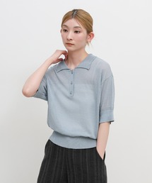シアーサマーシンプルポロニット