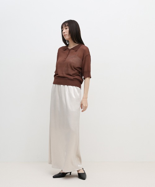 select MOCA（セレクトモカ）の「シアーサマーシンプルポロニット（ニット/セーター・レディース・ブルー/ホワイト/ブラック/ブラウン・FREE）」の20枚目の写真