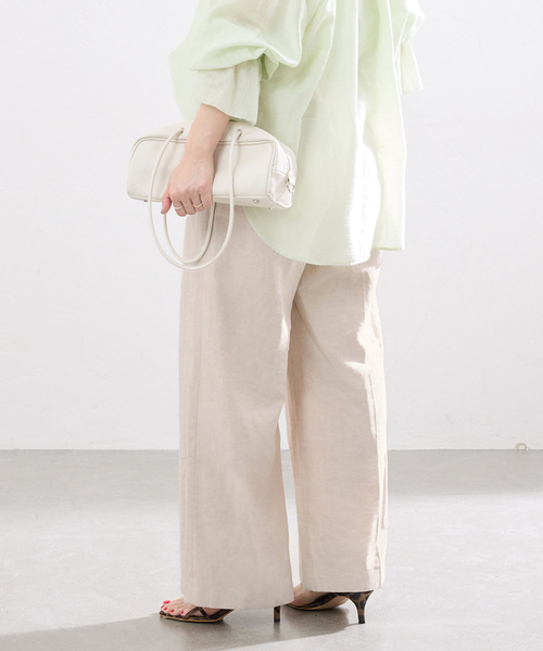 IENA(イエナ)の「《セットアップ対応》ウォッシャブル リネン混スラックス(スラックス・レディース・ブラック/ベージュ・34/36/38)」の11枚目の写真
