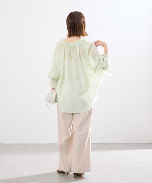 IENA(イエナ)の「《セットアップ対応》ウォッシャブル リネン混スラックス(スラックス・レディース・ブラック/ベージュ・34/36/38)」の14枚目の写真
