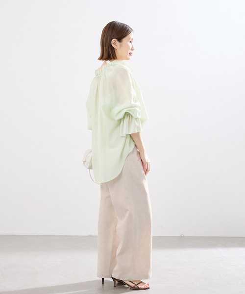 IENA(イエナ)の「《セットアップ対応》ウォッシャブル リネン混スラックス(スラックス・レディース・ブラック/ベージュ・34/36/38)」の15枚目の写真