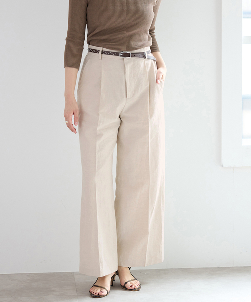 IENA(イエナ)の「《セットアップ対応》ウォッシャブル リネン混スラックス(スラックス・レディース・ブラック/ベージュ・34/36/38)」の16枚目の写真