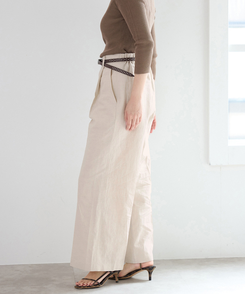 IENA(イエナ)の「《セットアップ対応》ウォッシャブル リネン混スラックス(スラックス・レディース・ブラック/ベージュ・34/36/38)」の17枚目の写真