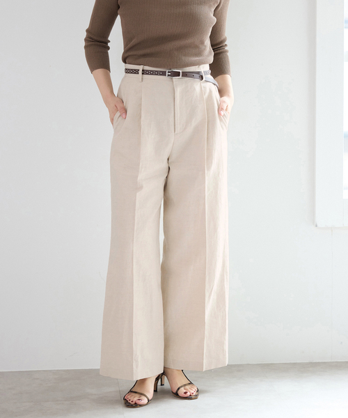 IENA(イエナ)の「《セットアップ対応》ウォッシャブル リネン混スラックス(スラックス・レディース・ブラック/ベージュ・34/36/38)」の20枚目の写真