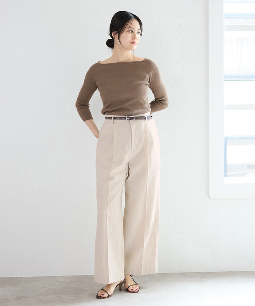 IENA(イエナ)の「《セットアップ対応》ウォッシャブル リネン混スラックス(スラックス・レディース・ブラック/ベージュ・34/36/38)」の21枚目の写真